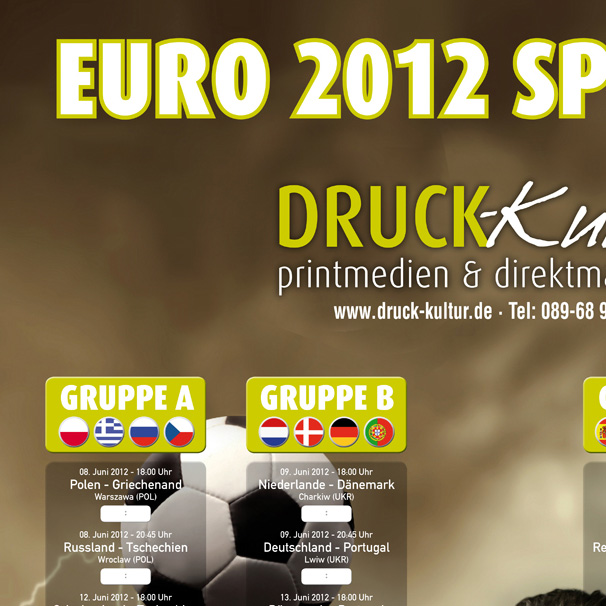 EM-Spielplan | Druck-Kultur München, Druckerei mit ...